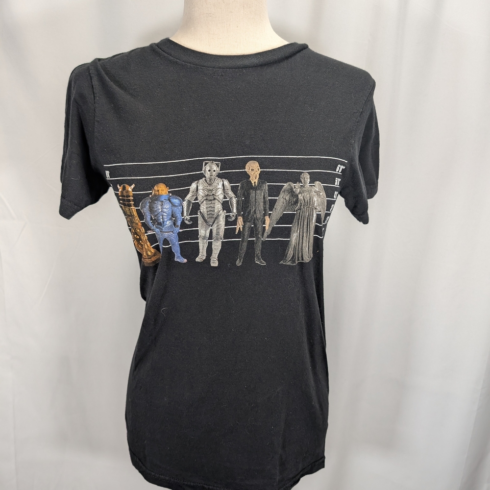 Black Short Sleeve Tee with Vintage Graphic Design